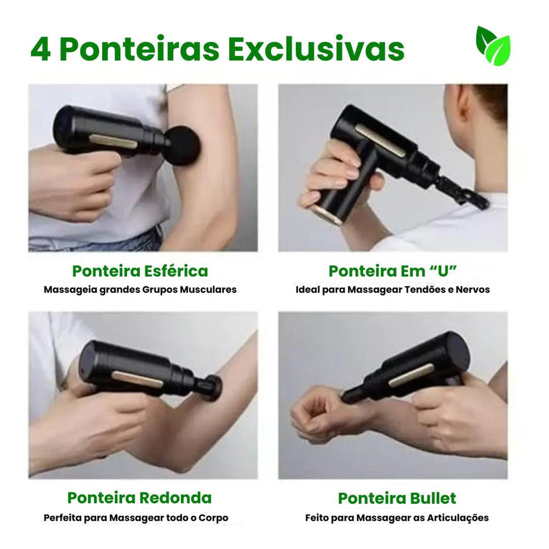 Pistola Massageadora Portátil Aliviadora de Dor, Estresse e Tensão - BodyLix